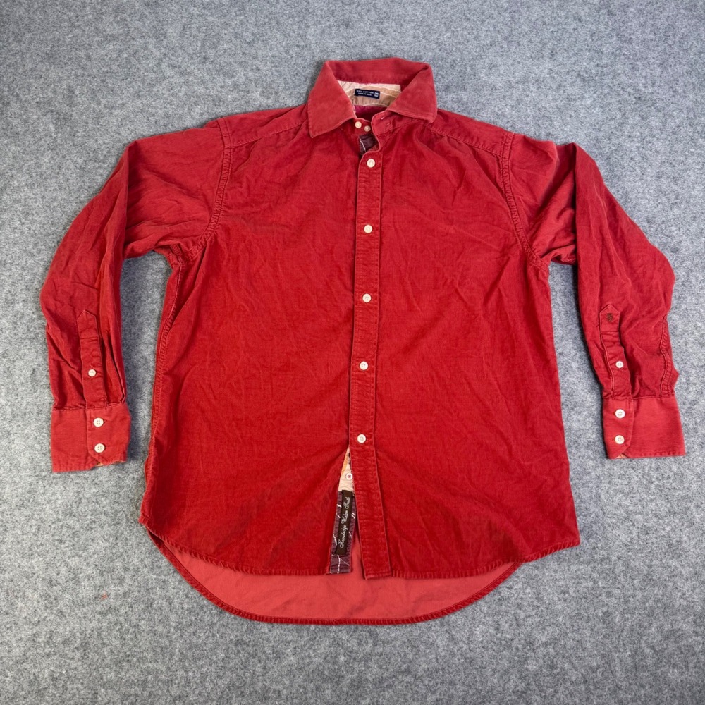 Robert Graham Mens Red Corduroy Long Sleeve Button Down Shirt Size M Knowledge
